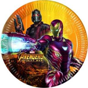 Pratos descartáveis para festa de aniversário do tema Avengers