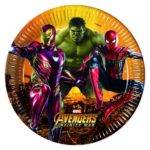 Pratos descartáveis para festa de aniversário do tema Avengers Infinity