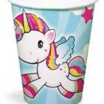 Copos descartáveis para festa de aniversário do tema Baby Unicorn