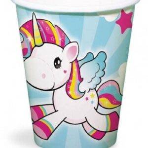 Copos descartáveis para festa de aniversário do tema Baby Unicorn