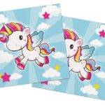 Guardanapos para festa de aniversário do tema Baby Unicorn