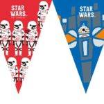Forças de Guerra nas Estrelas - 1 banner de bandeira (triangular) (9 bandeiras)