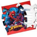 Spiderman Team Up - 6 cartões de convite com envelope