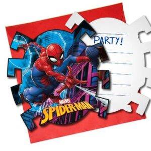 Spiderman Team Up - 6 cartões de convite com envelope
