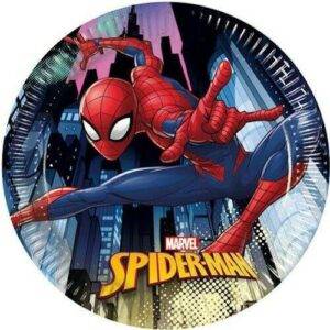 Spiderman Team Up - 8 pratos de papel médio 20cm