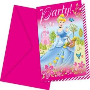 Convites para festa de aniversário do tema Princesas Dreaming
