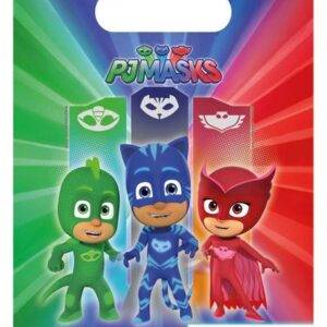 Sacos de lembranças para festa de aniversário do tema PJ Maks