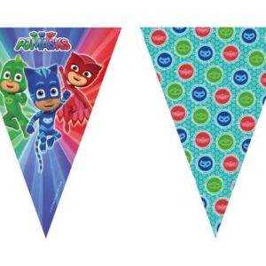 Grinalda de bandeiras para festa de aniversario do tema PJ Masks