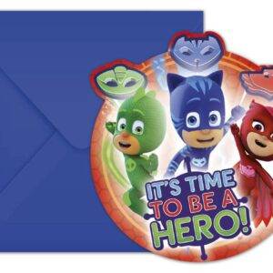 Convites para festa de aniversário do tema Pj Masks