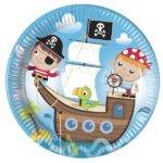 Pratos descartáveis para festa do tema piratas