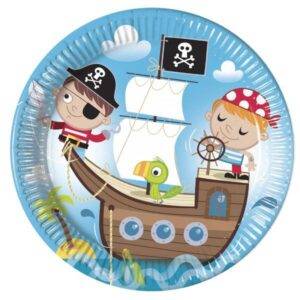 Pratos descartáveis para festa do tema piratas