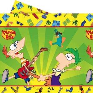 Toalha de mesa descartável para festa Phineas and Ferb