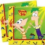 Gardanapos para festa do tema Phineas and Ferb