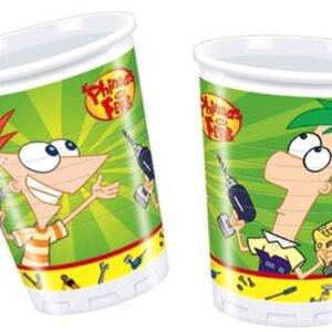 Copos descartáveis para festa do tema Phineas and Ferb