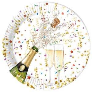 CELEBRAÇÃO ESPUMANTE (NOVO) - 8 pratos de papel grandes 23cm metálicos