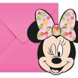 Convites para festa de aniversário Minnie Tropical