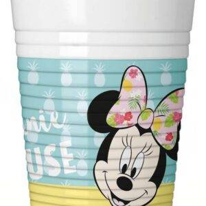 Copos descatáveis para festa do tema Minnie Tropical