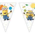 Grinalda de bandeiras para festa do tema Minions Balloons Party