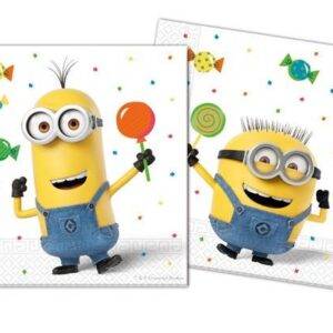 Guardanapos para festa do tema Minions Balloons Party