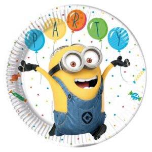 Pratos descartáveis para festa de aniversário do tema Minions Ballons Time