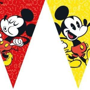 Grinalda de bandeiras para festa do tema Mickey Super Cool