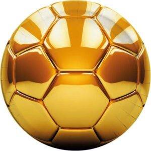 Futebol Ouro - 8 pratos de papel grandes 23cm