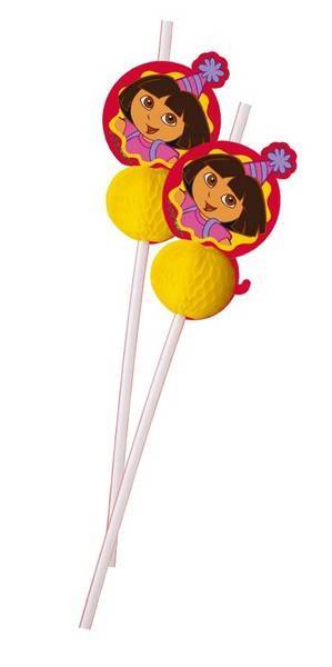 Palhinhas para festa de aniversário do tema Dora - A Exploradora