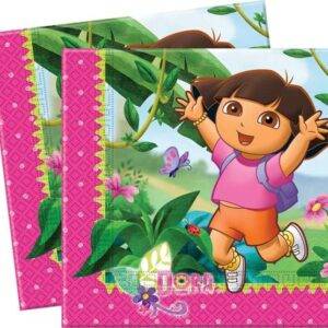 Guardanapos para festa de aniversário do tema Dora - A exploradora