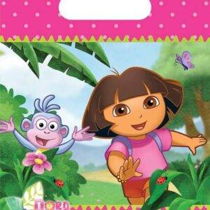 Sacos de lembranças para festa de aniversário do tema Dora - A exploradora
