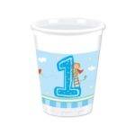 Copos para festa de 1º aniversário menino