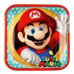 Super Mario - prato de papel 23x23cm, 8 peças, quadrado
