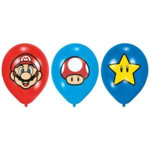 Super Mario Bros. - 6 balões de látex