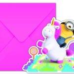 Minions, Fofo - 6 cartões de convite de envelope