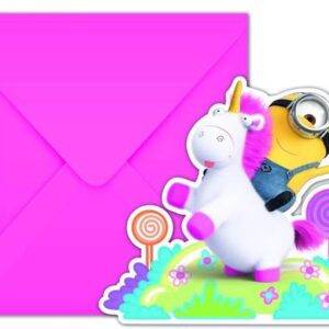 Minions, Fofo - 6 cartões de convite de envelope