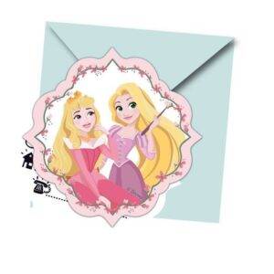 Princess Dare To Dream - 6 cartões de convite com envelope