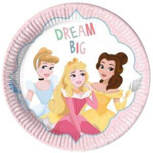 Princess Dare To Dream - 8 pratos de papel grandes 23 cm