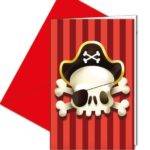PIRATAS PODEROSAS - 6 cartões de convite com envelope