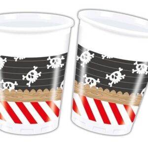 VIAGEM PIRATE - 8 copos de plástico 200 ml