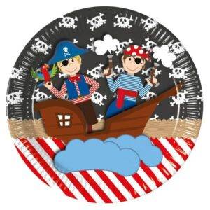 VIAGEM PIRATE - 8 pratos de papel grandes