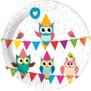 Coruja My Best Friend - 8 pratos de papel grandes 20 cm