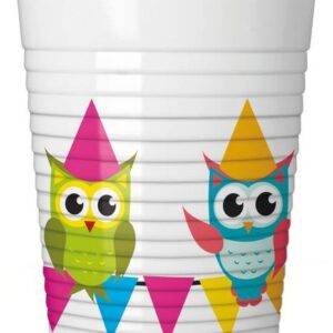 My Best Friend Owl - 8 copos de plástico