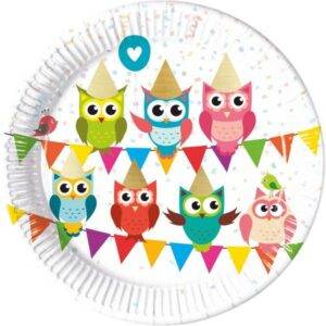 Coruja My Best Friend - 8 pratos de papel grandes