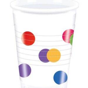 Pontos metálicos - 8 copos de plástico