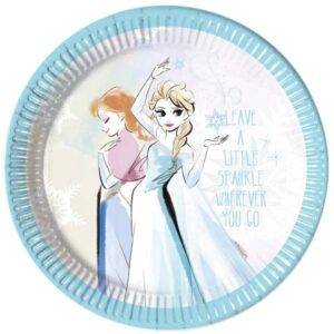 Frozen Sparkle - 8 pratos de papel grandes