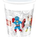 Avengers Team Power - 8 copos de plástico 200ml