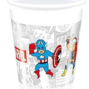 Avengers Team Power - 8 copos de plástico 200ml
