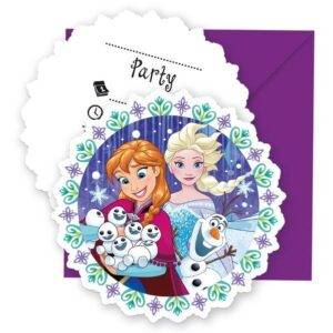 FROZEN FLOCOS DE NEVE CONGELADOS - 6 Convites para Festa