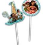 Vaiana - Moana - 6 Palhinhas flexíveis com figuras
