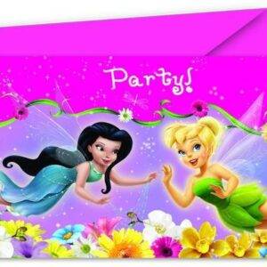 Fadas Primavera - 6 cartões de convite com envelope
