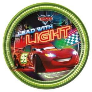 Carros Neon - 8 pratos de papel 20 cm